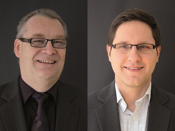 Fordern einen zügigen Bau der Dreifeldsporthalle: Matthias Hegel (links) und Dirk Bursian (rechts).